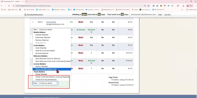 At the Event Part 5: Invoicing Bidders, Check-Out and Self-Checkout